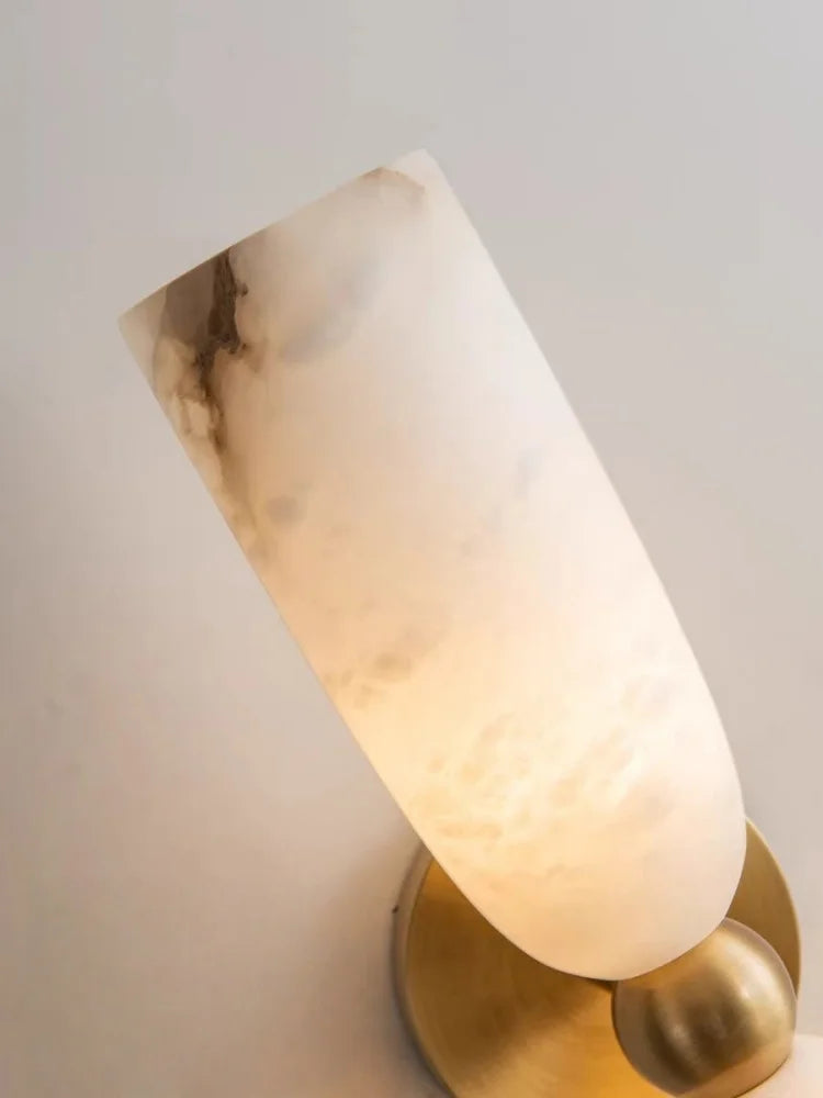 Alabaster Long Wall Sconce — Luxury Marble Wall Lamp for Bedroom & Living Room