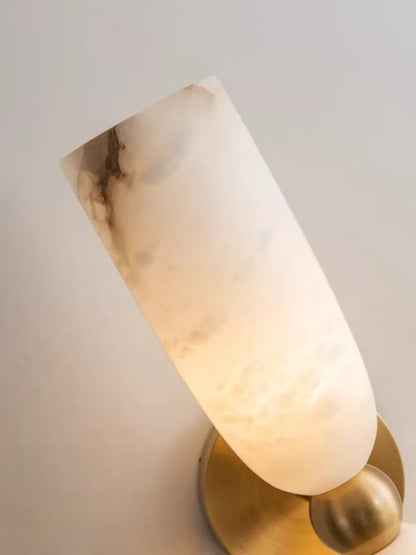 Alabaster Long Wall Sconce — Luxury Marble Wall Lamp for Bedroom & Living Room