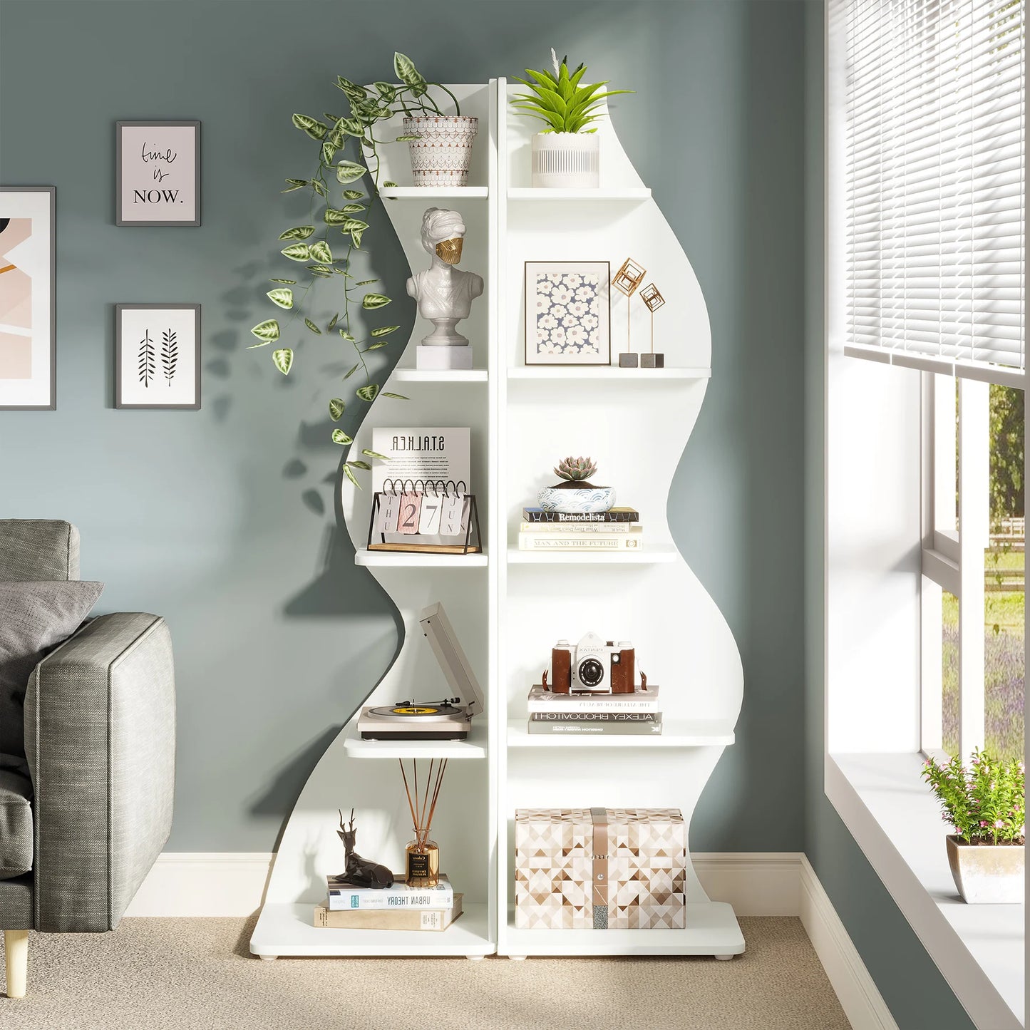 The Corner That Finally Does Something — Tribesigns 5-Tier Wall Corner Bookshelf & Plant Stand