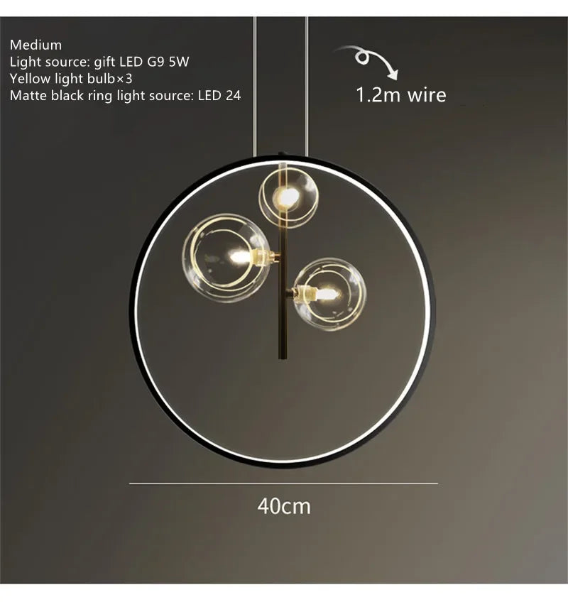 Modern Glass Bubbles Led Pendant Lights for Table Dining Room Kitchen Bar Chandeliers Lamps Home Decor Lusters Lighting Fixture Jonine&