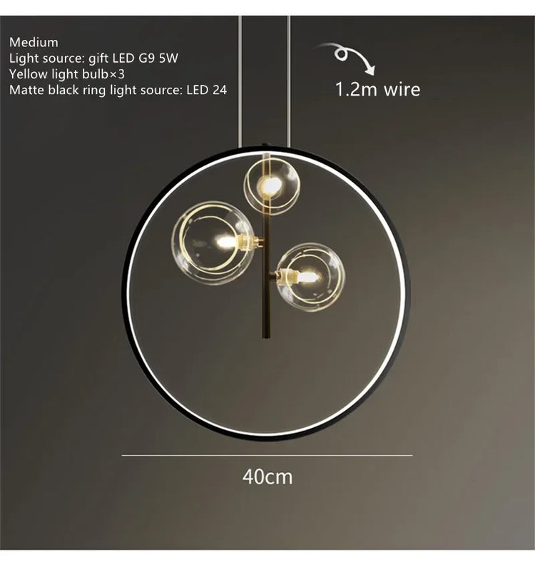 Modern Glass Bubbles Led Pendant Lights for Table Dining Room Kitchen Bar Chandeliers Lamps Home Decor Lusters Lighting Fixture Jonine&