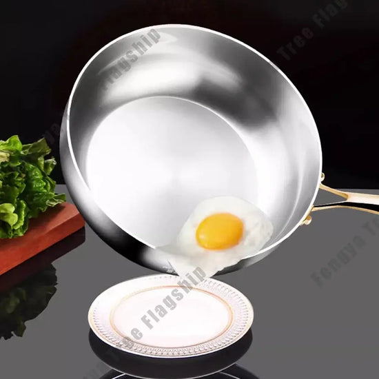 316 Stainless Steel Frying Pan Deepened Wok Non-Stick Skillets Steak Gas Stove Induction Cooker Universal Pan Kitchen Cookware Jonine&