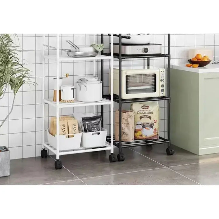 Kitchen storage cart for shelves - multi-level floor-standing household storage unit - bathroom shelf - microwave oven shelf