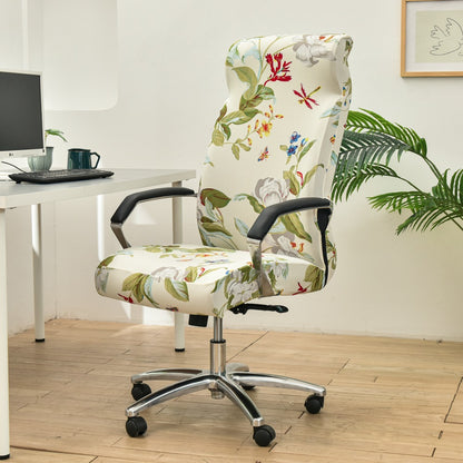 Fresh Look, Same Chair — Elastic Rotating Office Chair Cover with Back Protection