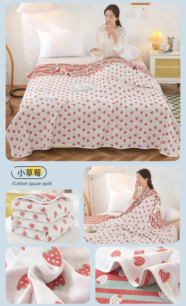 Cotton Gauze Summer Quilt — Plaid