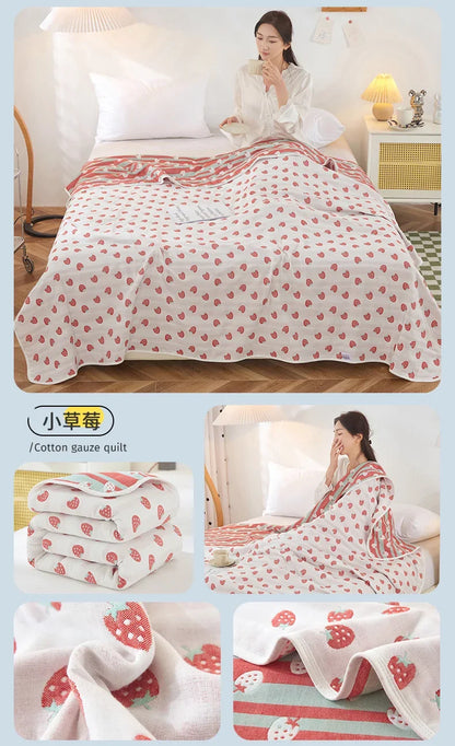 Cotton Gauze Summer Quilt — Plaid