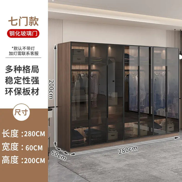 Glass light luxury corner cloakroom wardrobe Double clothes closet cabinets and wardrobes Cabinet dressing clothe home furniture Jonine&