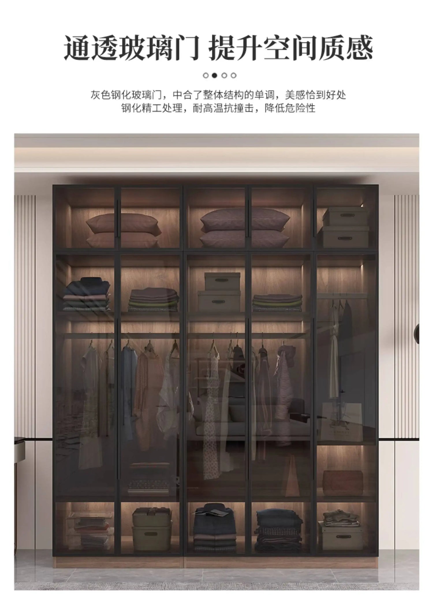 Glass light luxury corner cloakroom wardrobe Double clothes closet cabinets and wardrobes Cabinet dressing clothe home furniture Jonine&