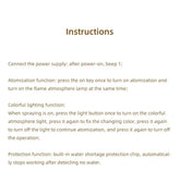 Essential Oil Diffuser,Flame Colorful Water Vapor Fire Humidifier for Aromatherapy Aroma Therapy Machine Room,Flame Diffuser Jonine’s Corner