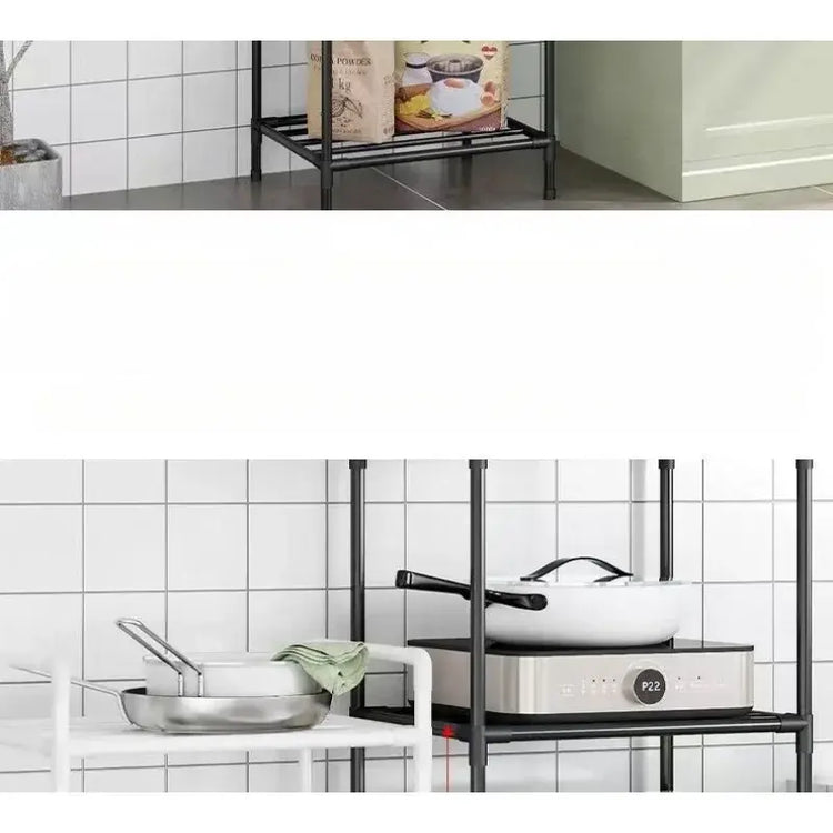 Kitchen storage cart for shelves - multi-level floor-standing household storage unit - bathroom shelf - microwave oven shelf