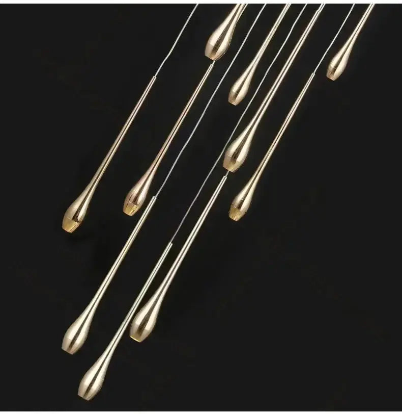 Golden Branch Staircase Chandelier — Multi-Light Pendant for Duplex &amp; Statement Spaces Jonine&