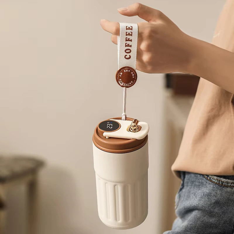Smart Thermos Vacuum Flask — LED Temperature Display for Hot & Cold Drinks