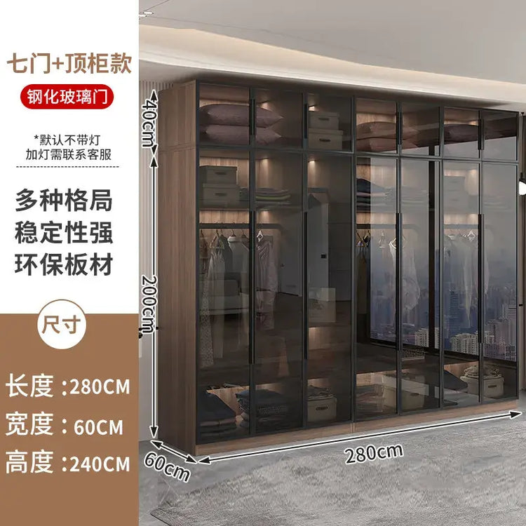 Glass light luxury corner cloakroom wardrobe Double clothes closet cabinets and wardrobes Cabinet dressing clothe home furniture Jonine&