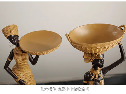 Woven in Gold — Tribal Weave Resin Sculpture in Bohemian Gold & Brown