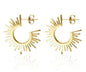 Shiny Zircon Hoop Earrings for Women Trendy Golden Stainless Steel Circle Earring Jewelry Pendientes