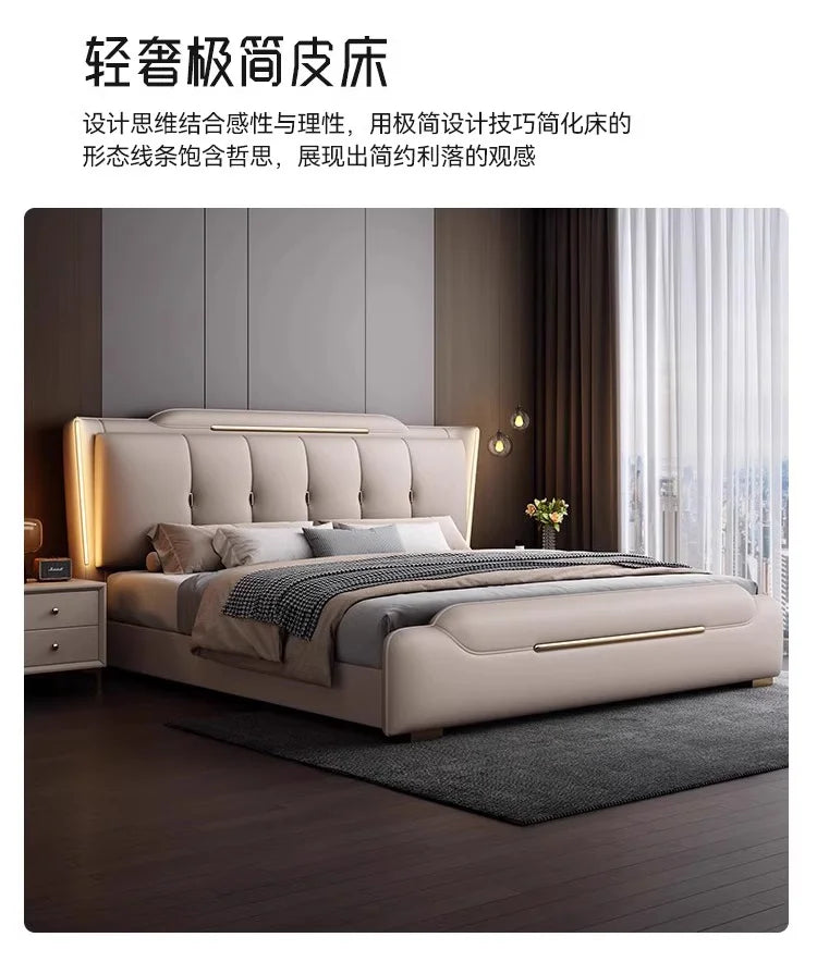 French King Upholstered Bed — Double Lounge Bedroom Frame