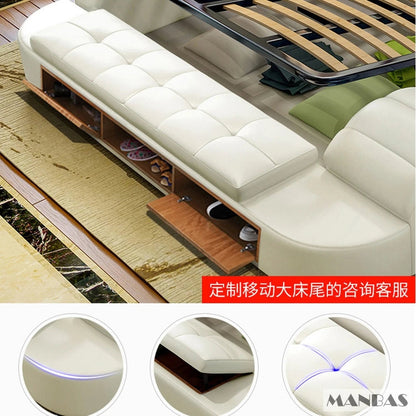 The Everything Bed — Upholstered Platform Bed with Drawers, LED Lighting &amp; Bluetooth Speaker