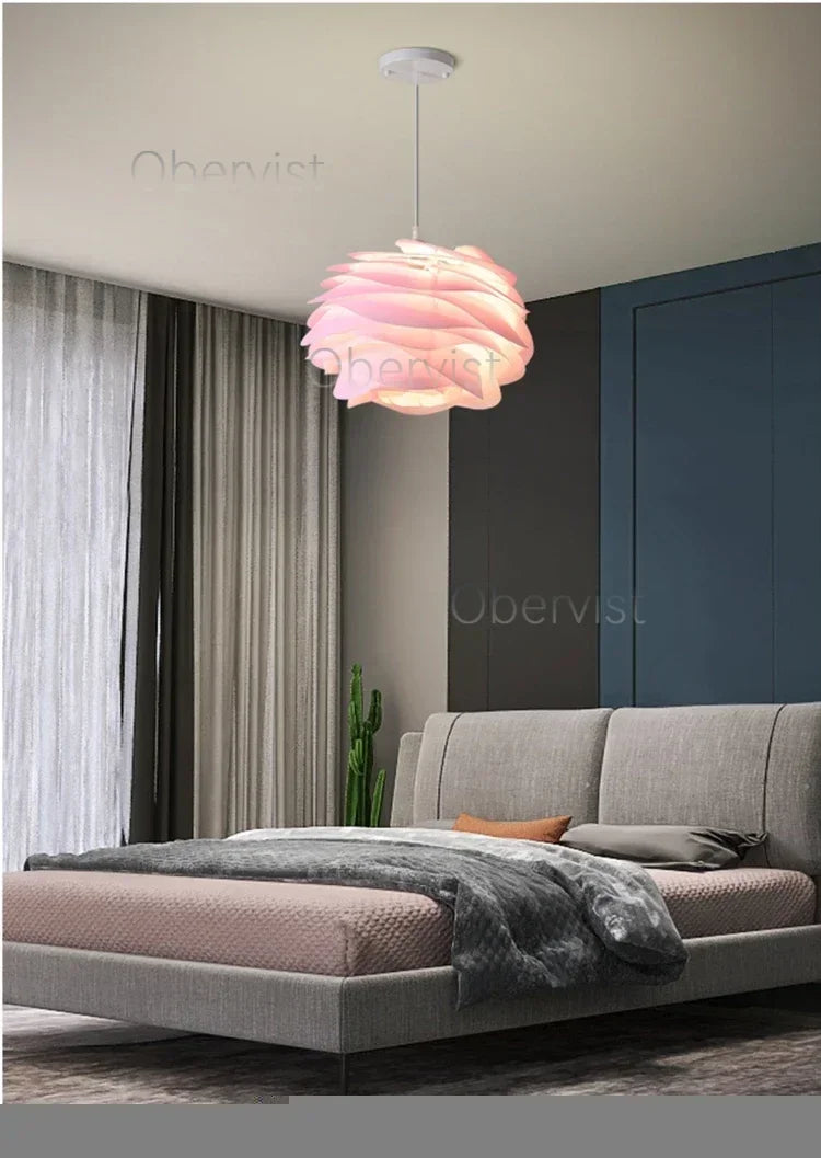 White Rose Petal Pendant Light — Nordic Sculptural Chandelier Jonine&