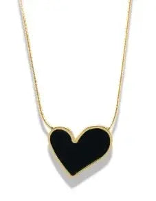 Gold Heart Toggle Necklace — Beaded Chain Gift for Her