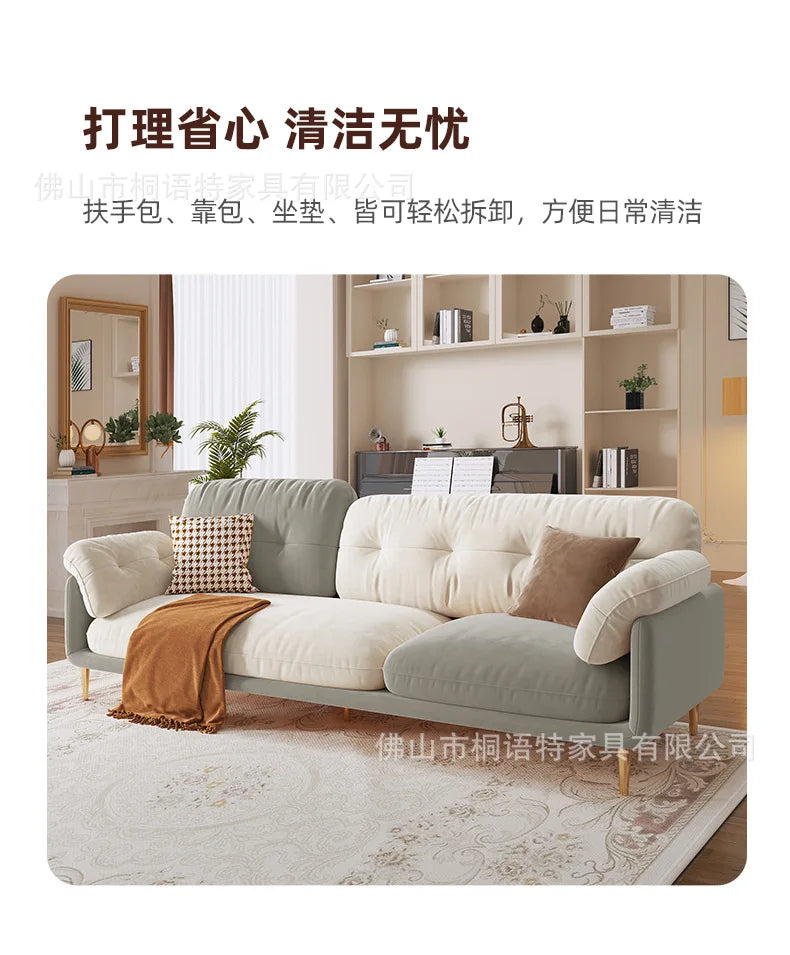 Cream Luxury Corner Sofa — Modern 3-Seat Living Room Sofa