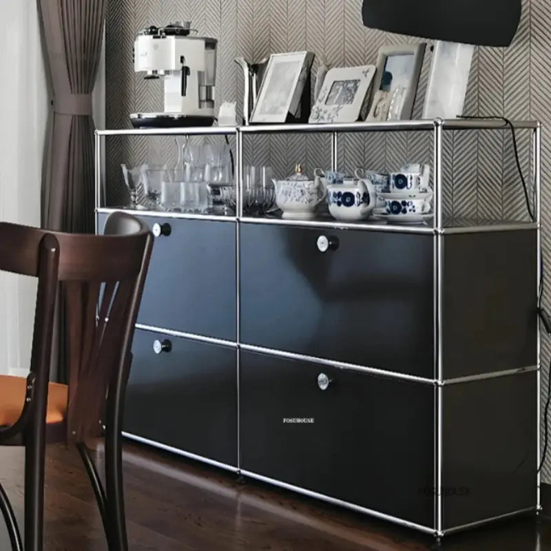 MLG Modern Dual Cabinet – Wood & Acrylic Living Room Storage