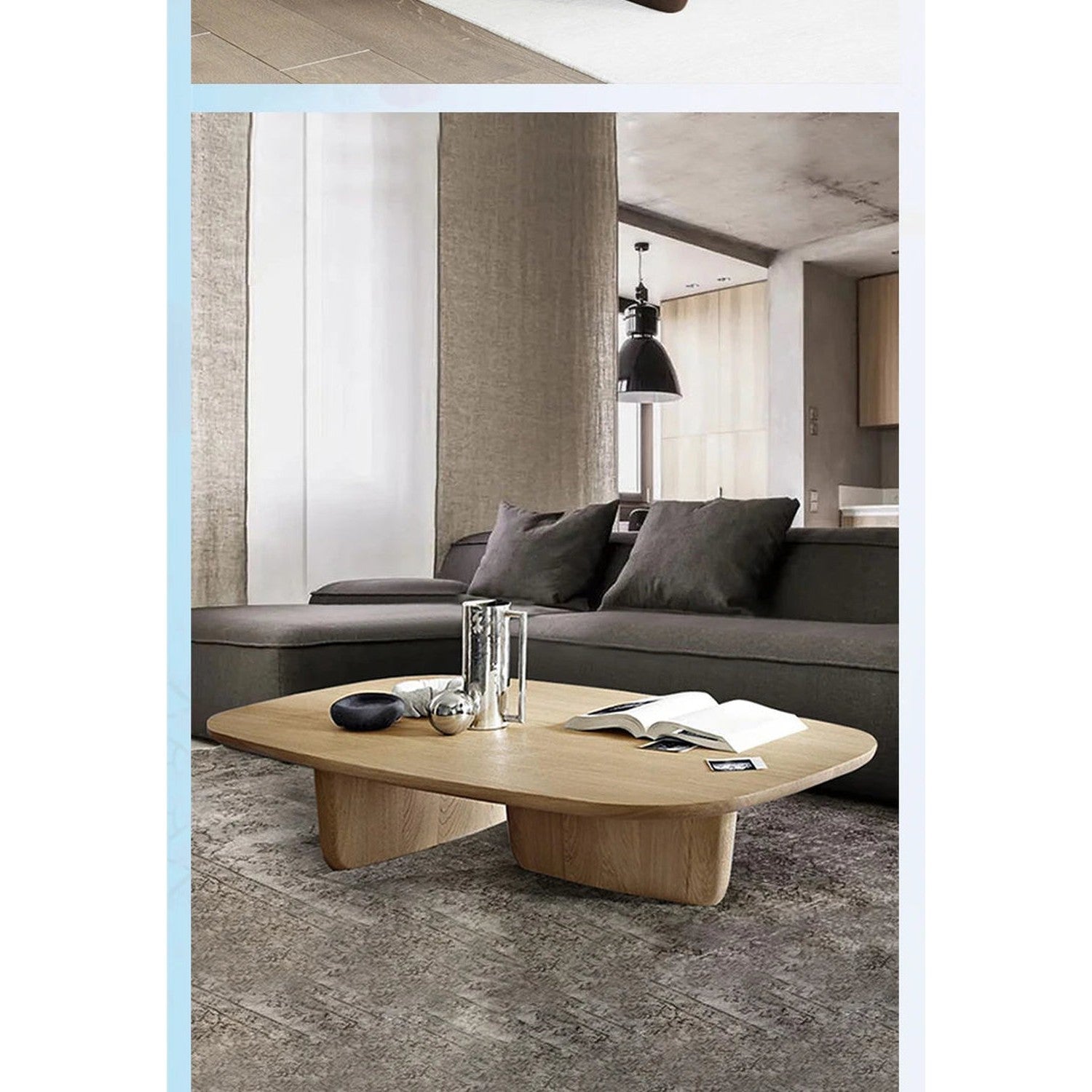 Nordic Minimalist Coffee Table — Modern Wood &amp; Glam Living Room Center Table