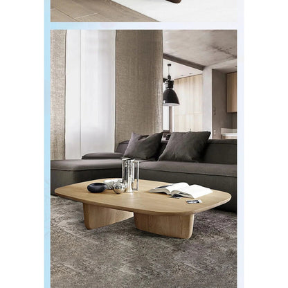 Nordic Minimalist Coffee Table — Modern Wood &amp; Glam Living Room Center Table