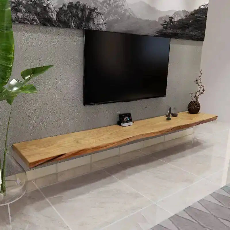 Scandinavian Floating TV Stand — Wall-Mounted Walnut Media Console