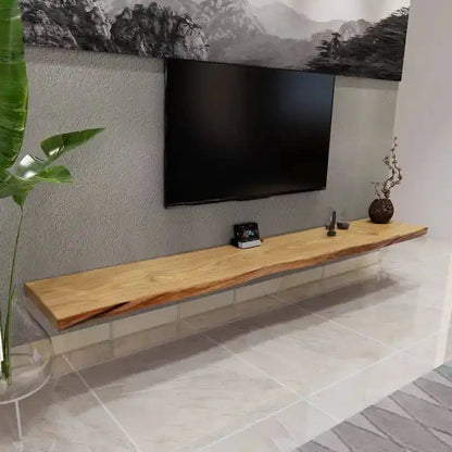 Floating Wood TV Stand — Minimalist Wall-Mounted Cabinet for Living Room & Bedroom