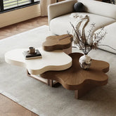 Organic Cloud Nesting Coffee Tables — Sculptural Wood Set for the Living Room