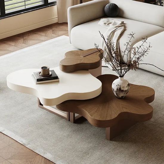 Organic Cloud Nesting Coffee Tables — Sculptural Wood Set for the Living Room