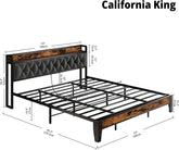 ANCTOR Twin/TwinXL/Full/Queen/King/CaliforniaKing Bed Frames, Storage Headboard with Outlets, No Noise, No Box Springs Needed Jonine&