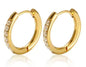 Shiny Zircon Hoop Earrings for Women Trendy Golden Stainless Steel Circle Earring Jewelry Pendientes