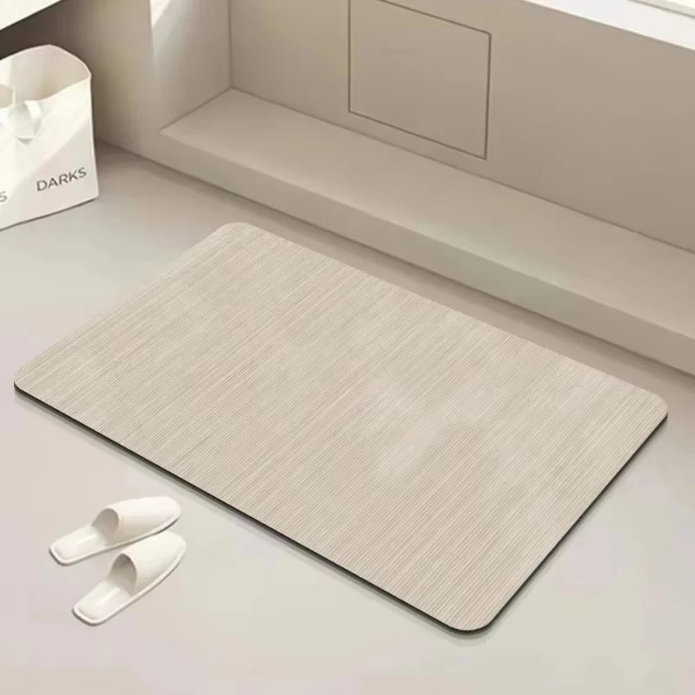 Spa-Grade Step — Non-Slip Diatomite Bath Mat with Rubber Padding