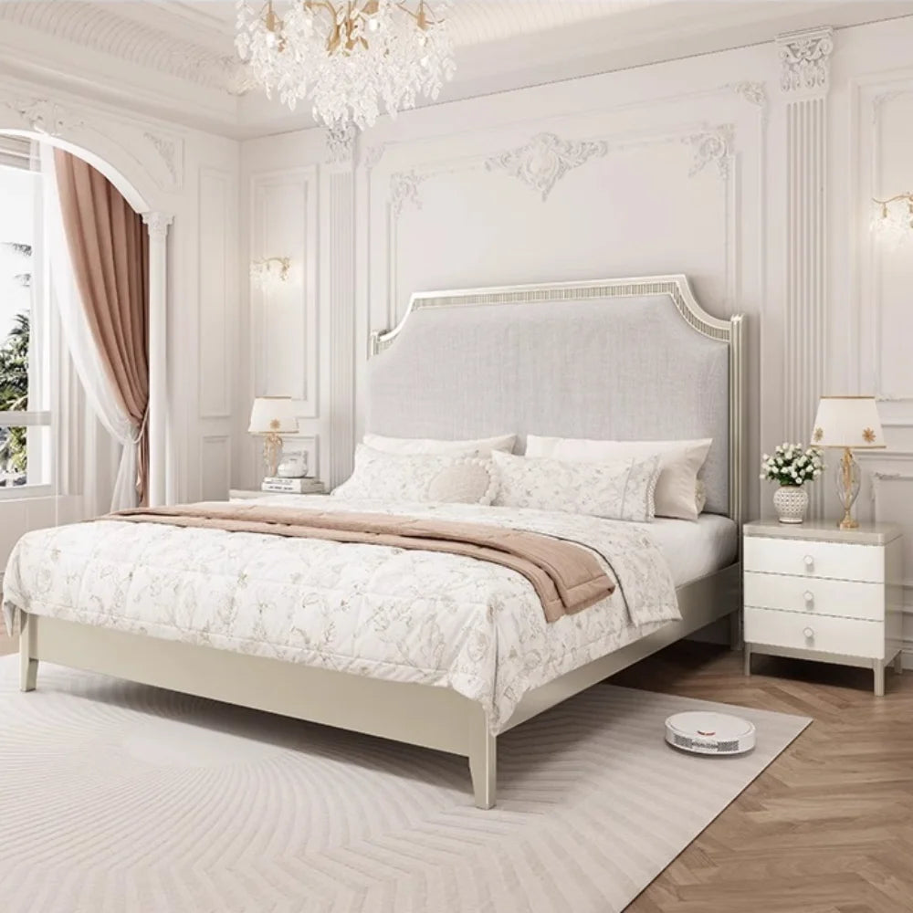 European Minimalist Waterproof Bed Frame with Headboard