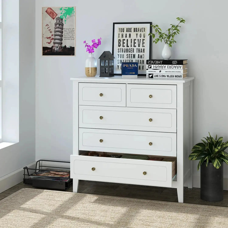 6-Drawer Chest of Drawers – White Bedroom Dresser & Storage Cabinet, 80x40x80cm Jonine’s Corner