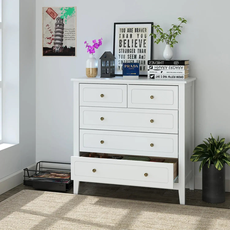 Getone Chest of Drawers Bedroom, Storage Cabinet with 6 Drawers, Sideboard, Bedroom Dresser, 80x40x80cm, White