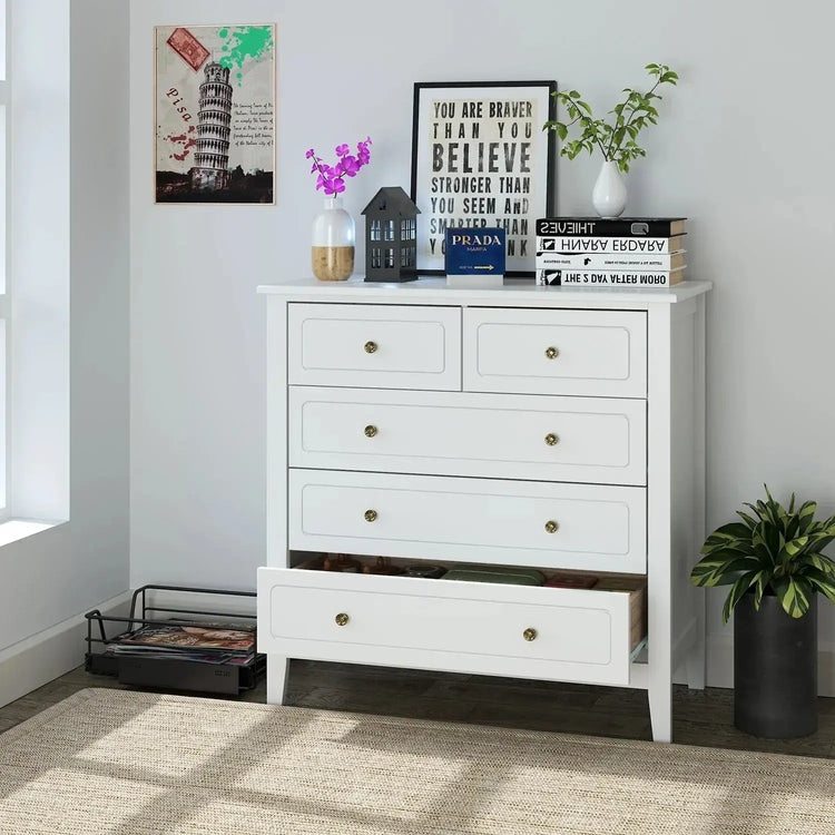 6-Drawer Chest of Drawers – White Bedroom Dresser & Storage Cabinet, 80x40x80cm Jonine’s Corner