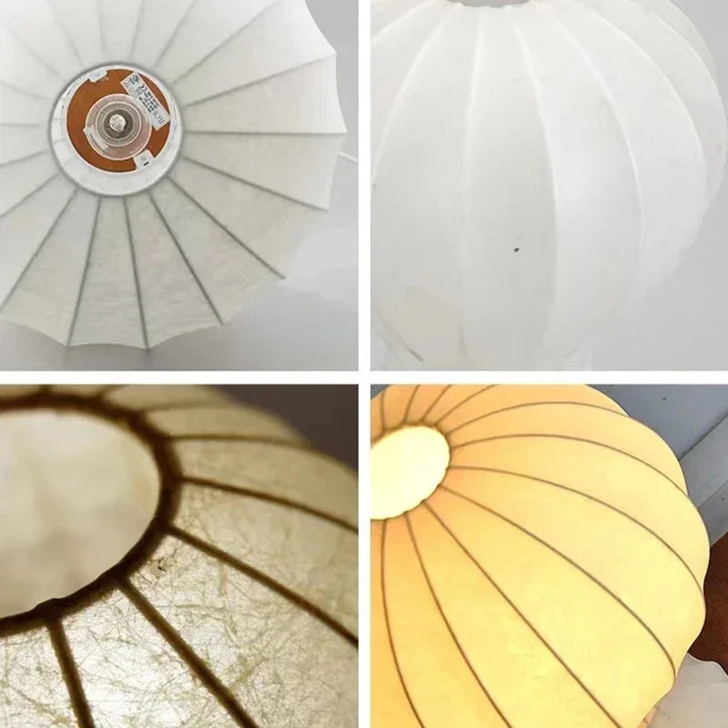 Wabi-Sabi Fabric Floor Lamp — Japandi Style for Bedroom & Living Room