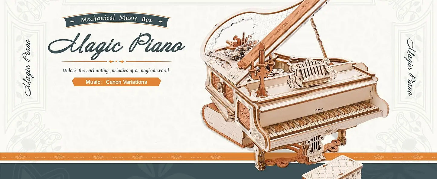 ROKR Magic Piano — 3D Wooden Puzzle Music Box
