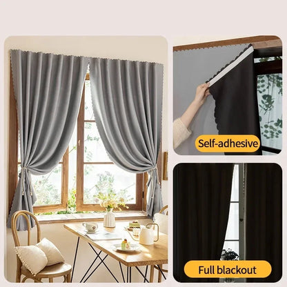 Self-Adhesive No-Drill Blackout Curtains