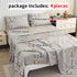 Dolin Plum Blossom Print Bedding Set (1 Fitted Sheet, 1 Flat Sheet, 2 Pillowcases) Ultra-Soft Breathable Fabric, Skin-Friendly, Comfortable, Breathable, Machine Washable, Suitable for All Seasons, Elegant and Exquisite, Ideal Jonine&