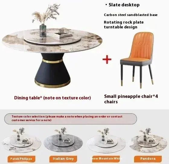 Round Sliding Table Luxury Table Stainless Steel Kitchen Islands Transparent Mesa Comedor Garden Furniture Sliding Dining Wash Jonine&