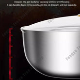 316 Stainless Steel Frying Pan Deepened Wok Non-Stick Skillets Steak Gas Stove Induction Cooker Universal Pan Kitchen Cookware Jonine&
