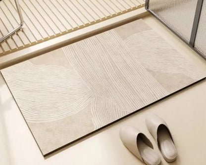 Spa-Grade Step — Non-Slip Diatomite Bath Mat with Rubber Padding