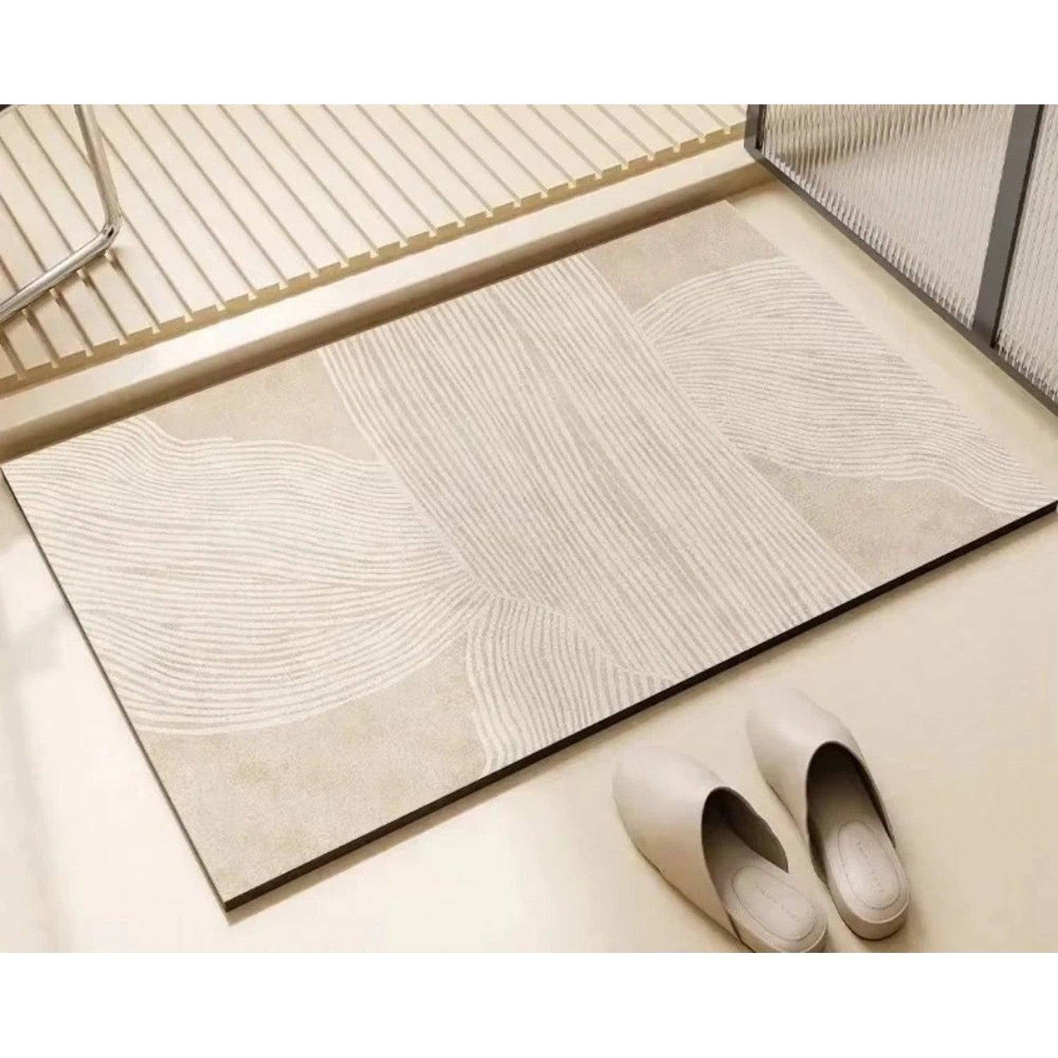 Spa-Grade Step — Non-Slip Diatomite Bath Mat with Rubber Padding