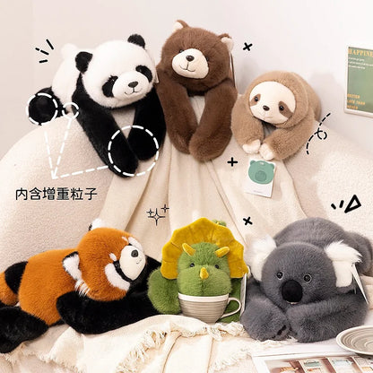 Long-Arm Forest Animal Plush Pillow — Stuffed Toy & Room Accent