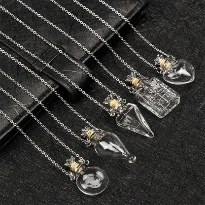 Fashion Glass Perfume Essential Oil Bottle Pendants DIY Women&