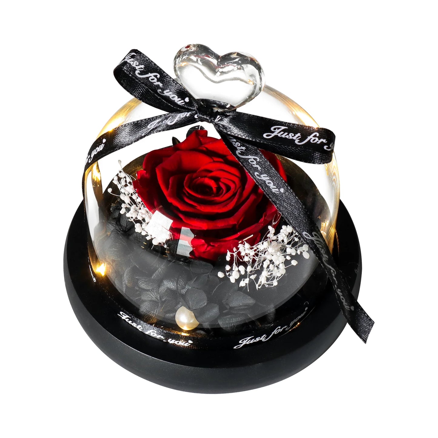 Preserved Rose in LED Glass Dome — Forever Flower Gift