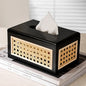Rattan & Wood Tissue Box